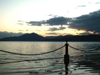 Scenic view of sea at sunset