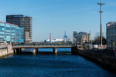 Bridge over river against sky