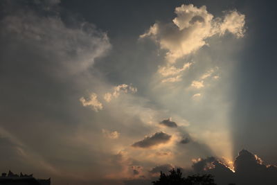 Low angle view of sky during sunset