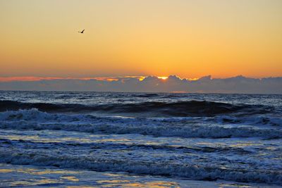 View of sea against sky during sunset