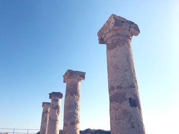 Low angle view of old ruin against sky