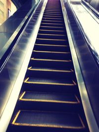 Low angle view of escalator