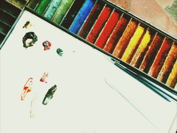 Colorful objects on table