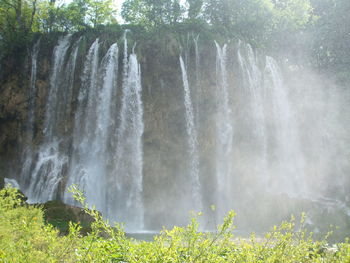 Scenic view of waterfall