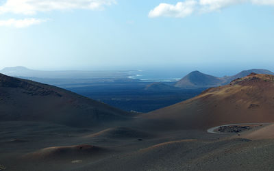 Scenic view of desert against sky