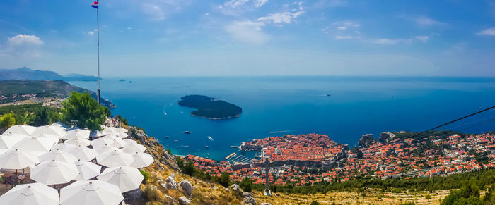 High angle view of adriatic sea