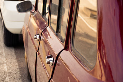 Close-up of car window