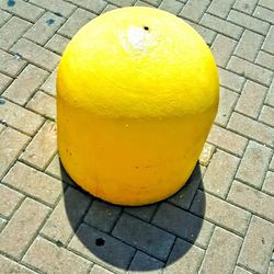 Close-up high angle view of yellow