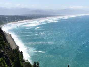 High angle view of sea against sky