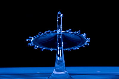 Close-up of water splashing against black background