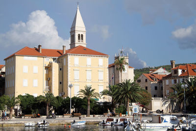 Panoramic view of buildings in city against sky