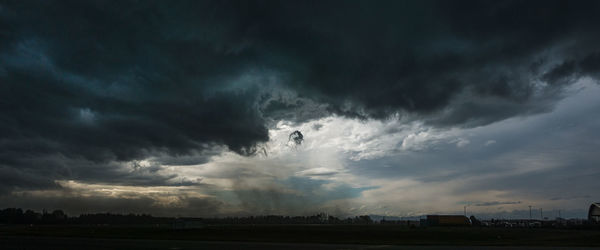 Scenic view of landscape against cloudy sky