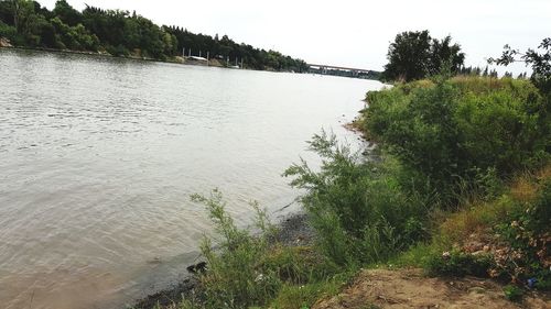 Scenic view of river against sky