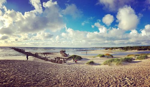 Panoramic view of beach against sky