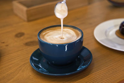 Close-up of coffee on table