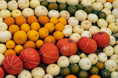 Full frame shot of oranges at market stall