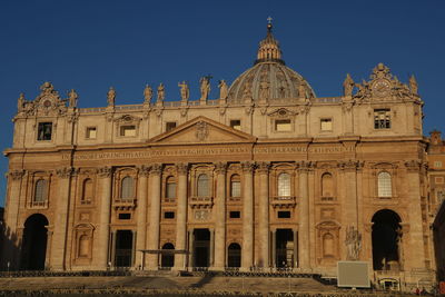 Low angle view of historical building in city against sky