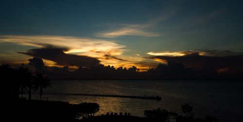 Scenic view of sunset over sea