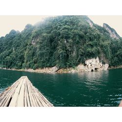 Scenic view of lake against clear sky