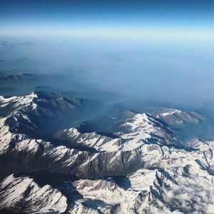 Scenic view of sea against sky during winter
