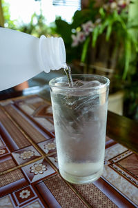 Close-up of drink on table