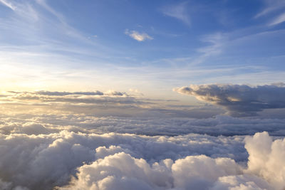 Low angle view of clouds in sky during sunset