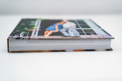 Close-up of books on table