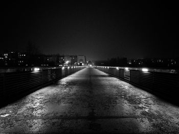 Illuminated street lights at night