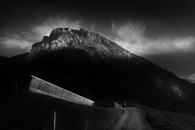 Low angle view of mountain against sky