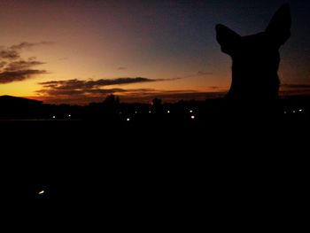 Silhouette landscape at night