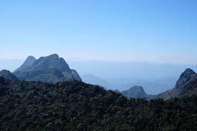 Scenic view of mountains against clear sky