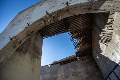 Low angle view of old building against sky