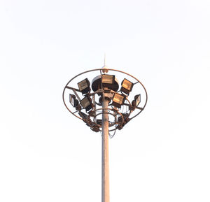 Low angle view of basketball hoop against clear sky