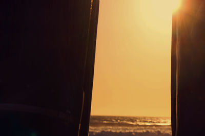 Scenic view of sea at sunset