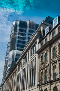 Low angle view of modern building against sky