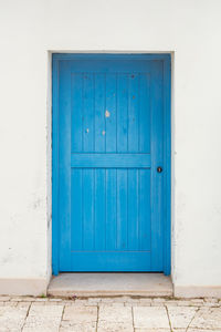 Closed door of old building