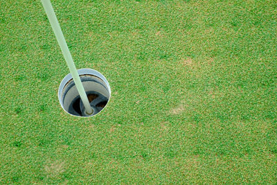 High angle view of golf course