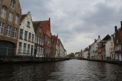 River in city against sky