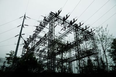 Low angle view of power lines