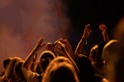 Group of people at music concert