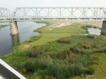 View of bridge over river