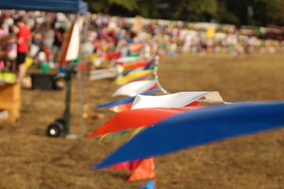 Bunting flags hanging outdoors