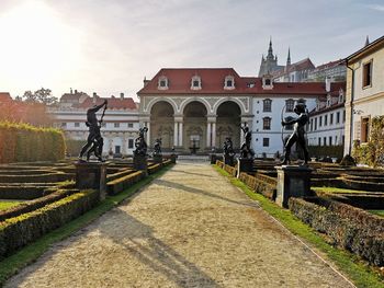 Exterior of historic building against sky