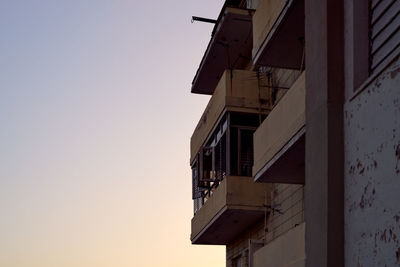 Low angle view of building against clear sky