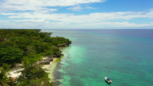 High angle view of sea against sky