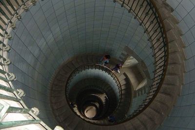 Low angle view of spiral staircase