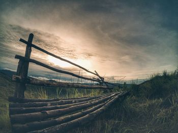 Scenic view of landscape against sky during sunset