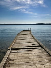 Wooden pier on sea