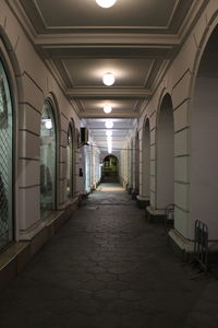 Empty illuminated passage in building