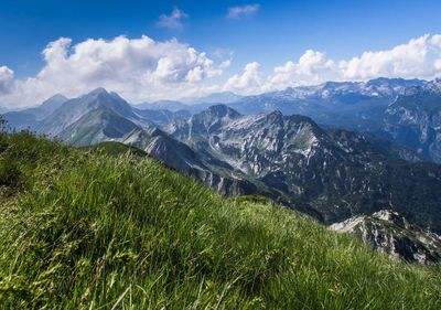 Scenic view of mountains against sky